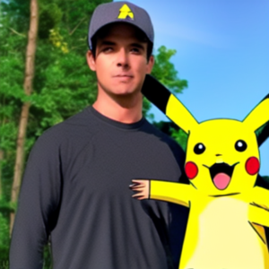 Ash Standing with Pikachu