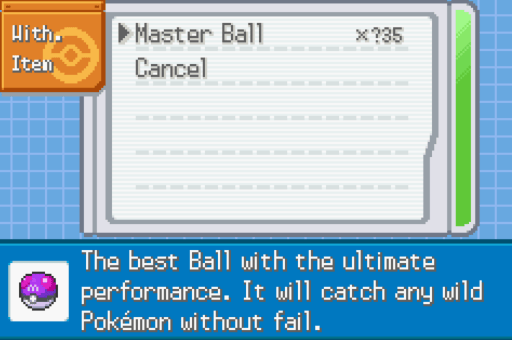 pokemon odyssey master ball cheat